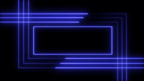 Neon rectangle frame loop animation video.rectangular glowing frame with mo.. Stock Footage 297831904