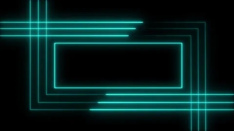 Neon rectangle frame loop animation video.rectangular glowing frame with mo.. Stock Footage 297831937