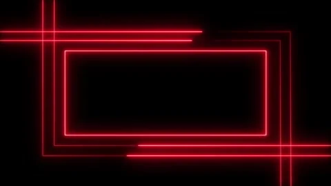 Neon rectangle frame loop animation video.rectangular glowing frame with mo.. Stock Footage 297832003