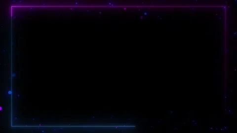 Neon rectangle frame neon lights Geometric glow outline shape or laser glowing Stock Footage 294943451