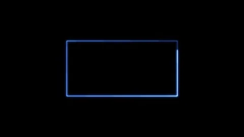 Neon rectangle frame. Neon rectangle border. Stock Footage 302699865