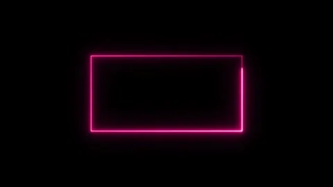 Neon rectangle frame. Neon rectangle border. Stock Footage 302699874