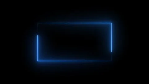 Neon rectangle frame. Neon rectangle border. Seamless loop Stock Footage 307312022