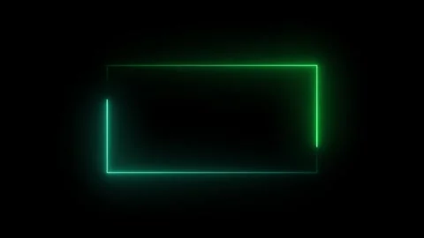 Neon rectangle frame. Neon rectangle border. Seamless loop Stock Footage 307312023