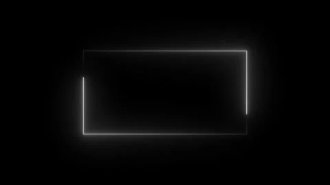 Neon rectangle frame. Neon rectangle border. Seamless loop Stock Footage 307312025