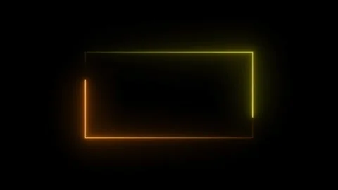 Neon rectangle frame. Neon rectangle border. Seamless loop Stock Footage 307312028