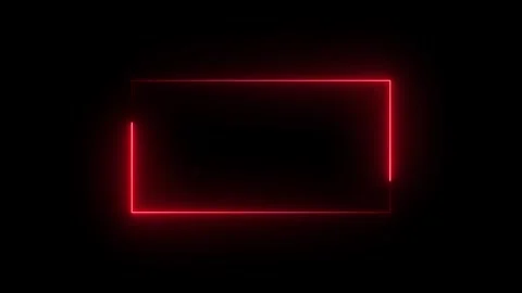 Neon rectangle frame. Neon rectangle border. Seamless loop Stock Footage 307312056
