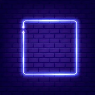 Neon rectangle frame or neon lights sign. Vector illustration. Stock Illustration