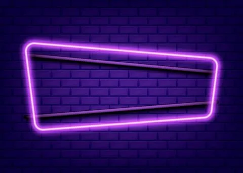 Neon rectangle frame or neon lights sign. Vector illustration. Stock Illustration