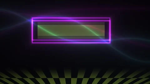 Neon rectangle with glowing light. Stock Footage 336253508