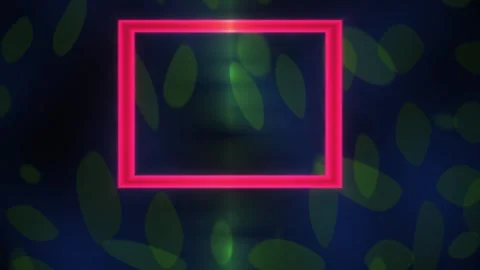 Neon rectangle with green bokeh lights. Video stock 336705721