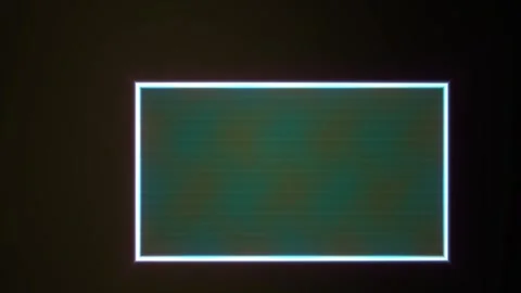 Neon rectangle light frame glowing. Stock Footage 340039143
