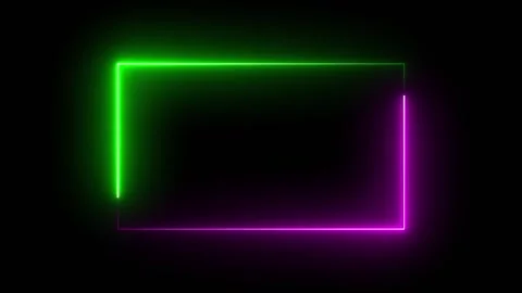 Neon Rectangle Loop Green and Magenta Stock Footage 319388793