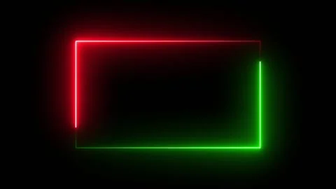 Neon Rectangle Loop Green and Red Stock Footage 319388795
