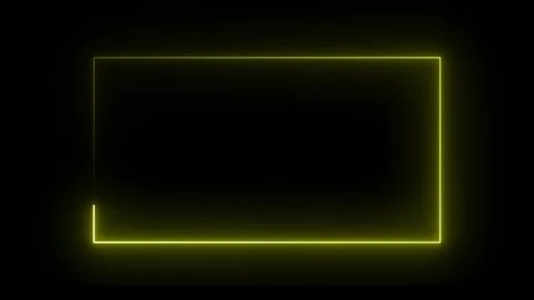 Neon Rectangle Loop Yellow Stock Footage 319388848