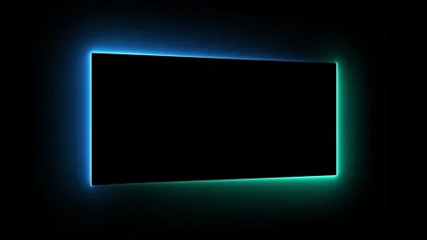 Neon rectangle shape animation isolated on black background Stock Footage 321469844