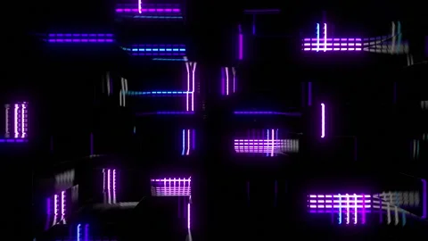 Neon rectangles Stock Footage 146462962