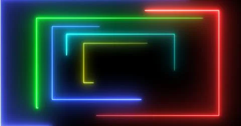 Neon rectangles geometric loop stream starting animation. Dynamic event pro.. Stock Illustration