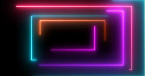 Neon rectangles geometric loop stream starting animation. Dynamic event pro.. Stock Illustration