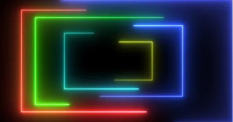 Neon rectangles geometric loop stream starting animation. Dynamic event pro.. Stock Illustration