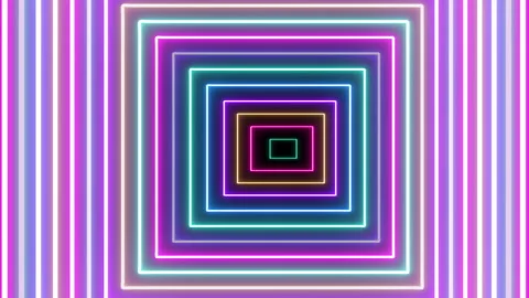NEON RECTANGLES RENDER 스톡 동영상 242097421