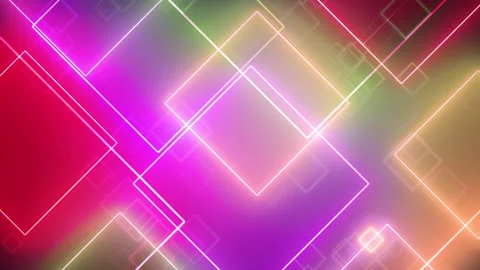Neon Rectangles Stylish Abstract background in ultra HD resolution Stock Footage 246995519