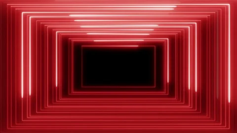 Neon rectangles zoom in 4K LOOP red Stock Footage 105562081
