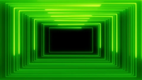 Neon rectangles zoom in 4K LOOP green Stock Footage 105562157