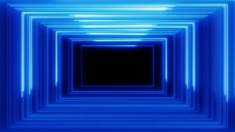 Neon rectangles zoom in 4K LOOP blue Stock Footage 105562961