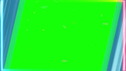 Neon rectangular border frames animated over green screen background with Stock Footage 345566843