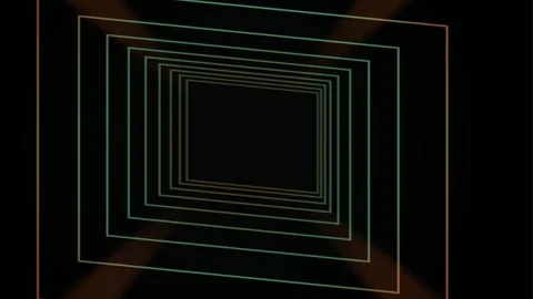 Neon Rectangular Tunnel VJ Seamless Loop Stock Footage 340563817