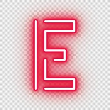 Neon red alphabet letter E Stock Illustration