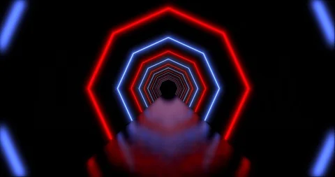 Neon red and blue pattern with abstract light and futuristic glow - 4k Stock Footage 124019572