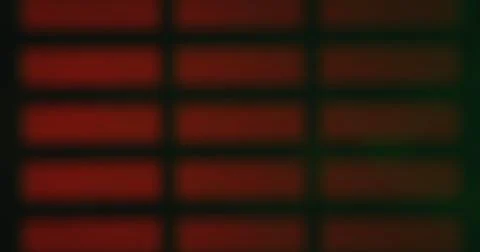 Neon red and green rectangular grid on dark futuristic tech background Stock-Illustration