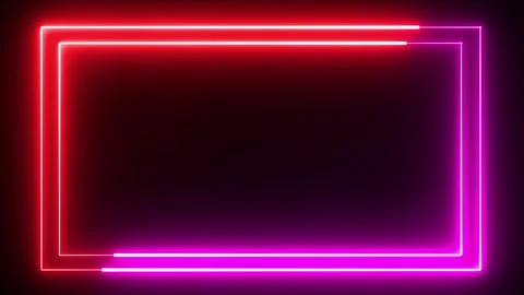 Neon red and purple effect rectangle frame Loop background. Glowing abstrac.. Video stock 291882033