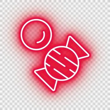 Neon red candy icon Stock Illustration
