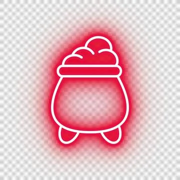 Neon red cauldron icon Stock Illustration