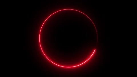 Neon red circle loading on black background. Vidéo 331897186