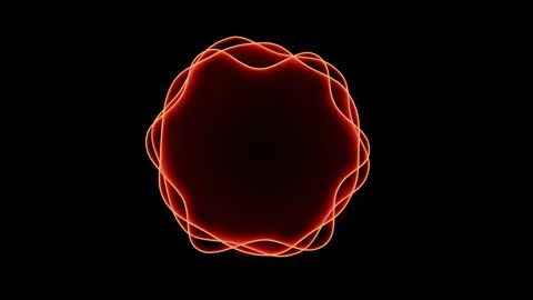 Neon red circular audio wave on black background Stock Footage 322656883