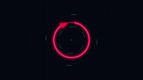 Neon Red Circular Loading Bar Rotating in a Seamless Loop Ideal for Technol.. Video stock 347067416