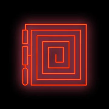 Neon red cpu chip processing data on motherboard Illustrazione stock