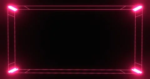 Neon red cyber frame with backlight background Stock Illustration