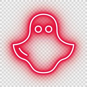 Neon red ghost icon Stock Illustration
