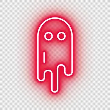 Neon red ghost icon Stock Illustration