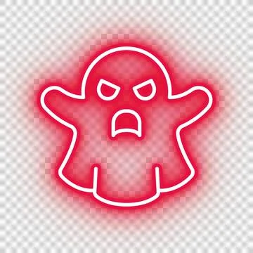 Neon red ghost icon Stock Illustration