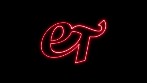 Neon red glowing et symbol isolated on black background for digital motion. 库存影片 337330872