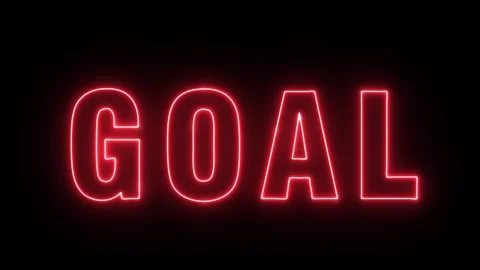 Neon Red Goal Text Animation Loop Stock Footage 336249977