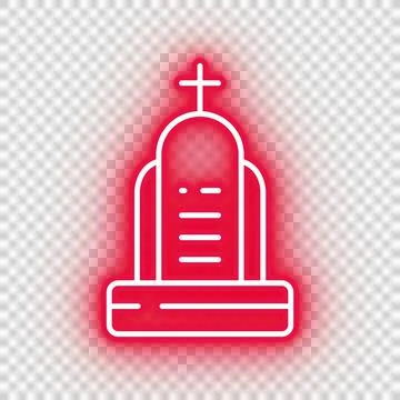 Neon red grave icon Stock Illustration
