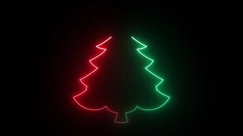 NEON RED GREEN TREE 스톡 동영상 260100846
