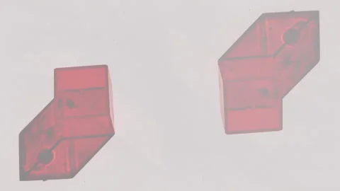 Neon Red Illuminated 3D Optical Shapes with Moving Shadows Stock Footage 305013431